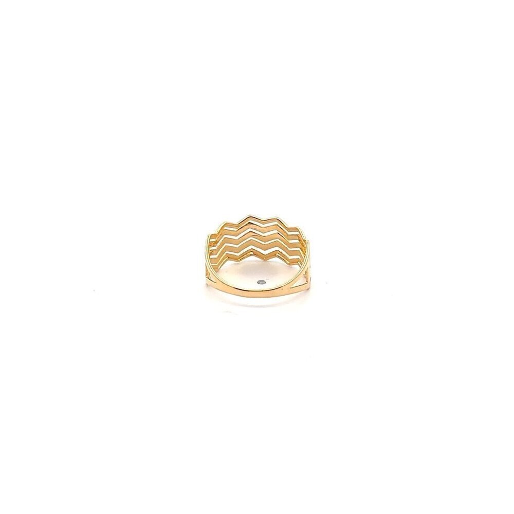 18K Gold Ring Wave 1.66g Size 6 - Picture 3 of 8